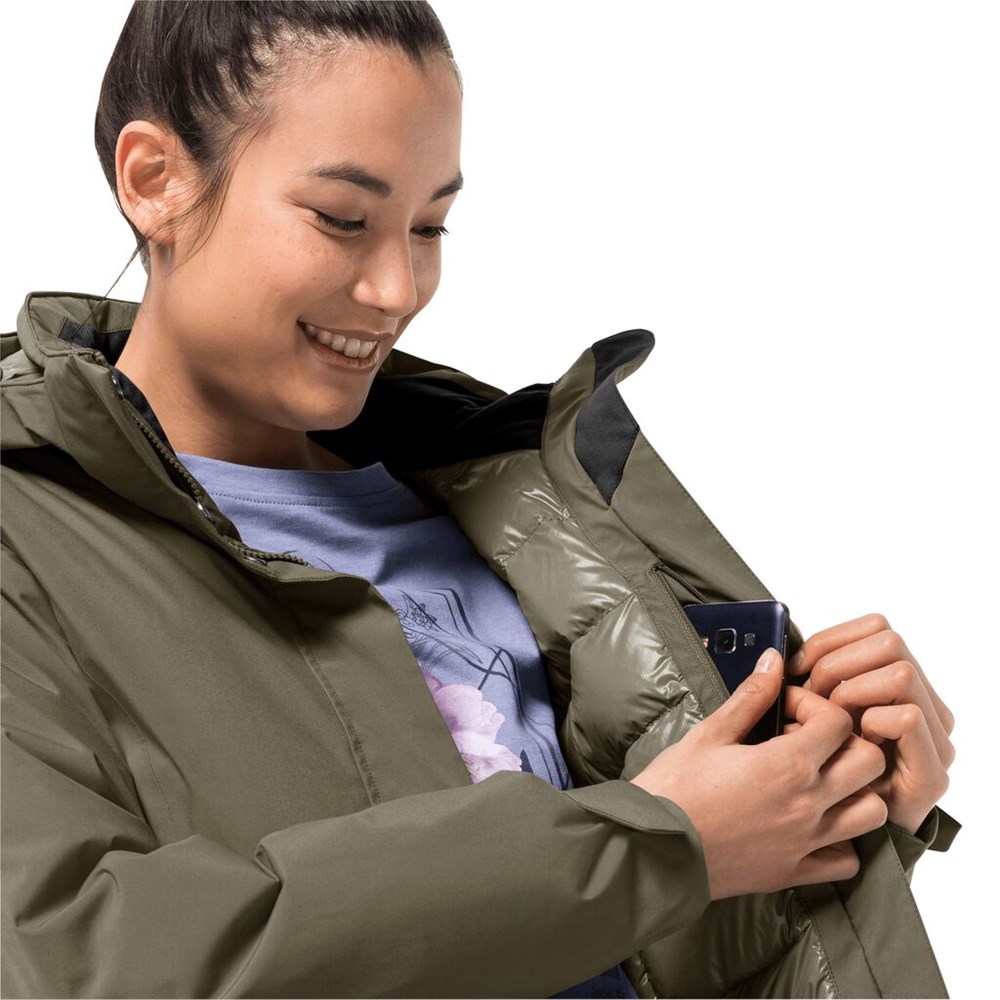 Chaqueta Impermeable Jack Wolfskin Cold Bay Mujer Grises | TO9408361