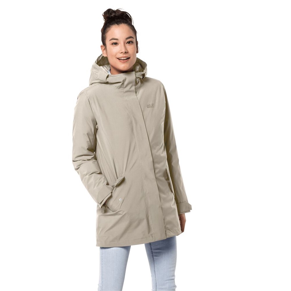 Chaqueta Impermeable Jack Wolfskin Cold Bay Mujer Grises | KQ8136742