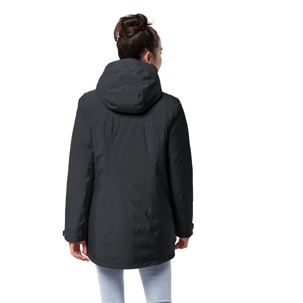 Chaqueta Impermeable Jack Wolfskin Cold Bay Mujer Negros | AC9328654