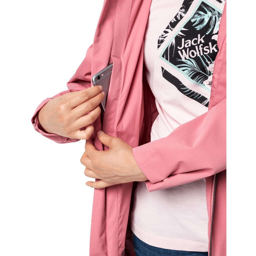 Chaqueta Impermeable Jack Wolfskin Dakar Mujer Rosas | KW2976015