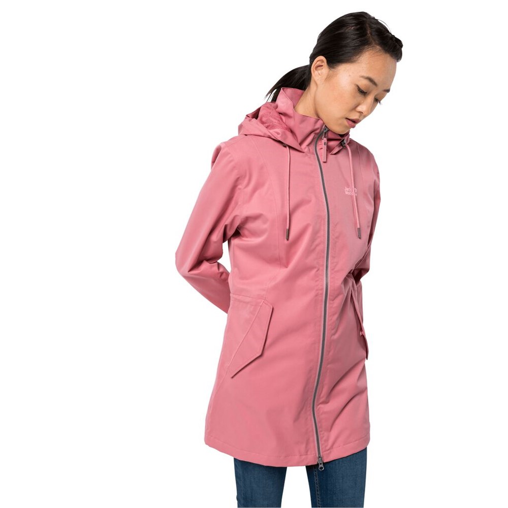 Chaqueta Impermeable Jack Wolfskin Dakar Mujer Rosas | KW2976015