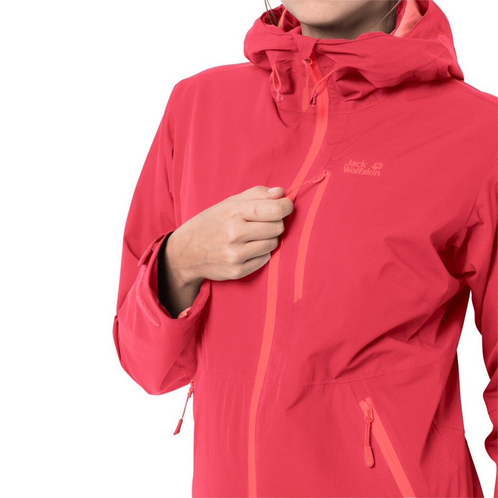 Chaqueta Impermeable Jack Wolfskin Eagle Peak Mujer Rojos | KV4953067