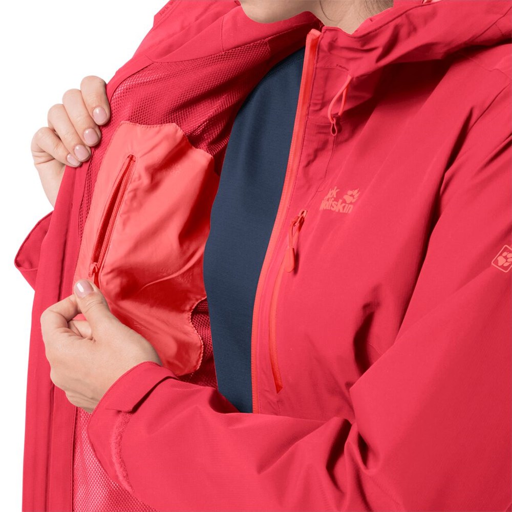 Chaqueta Impermeable Jack Wolfskin Eagle Peak Mujer Rojos | KV4953067