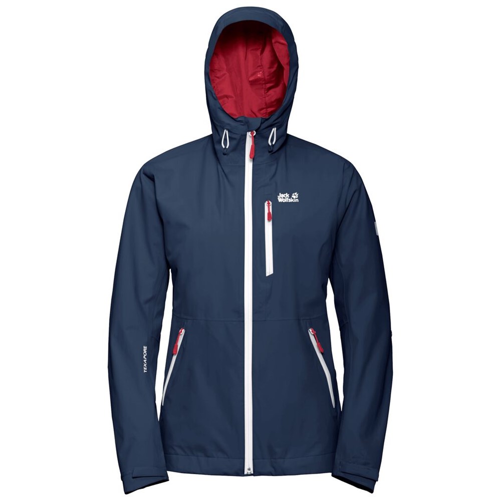 Chaqueta Impermeable Jack Wolfskin Eagle Peak Mujer Azules Oscuro | NC7850349