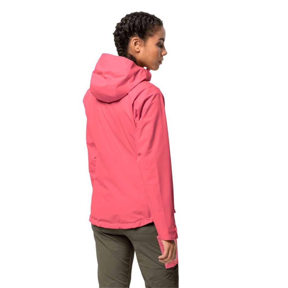 Chaqueta Impermeable Jack Wolfskin Eagle Peak Mujer Coral Rosas | RH2547189