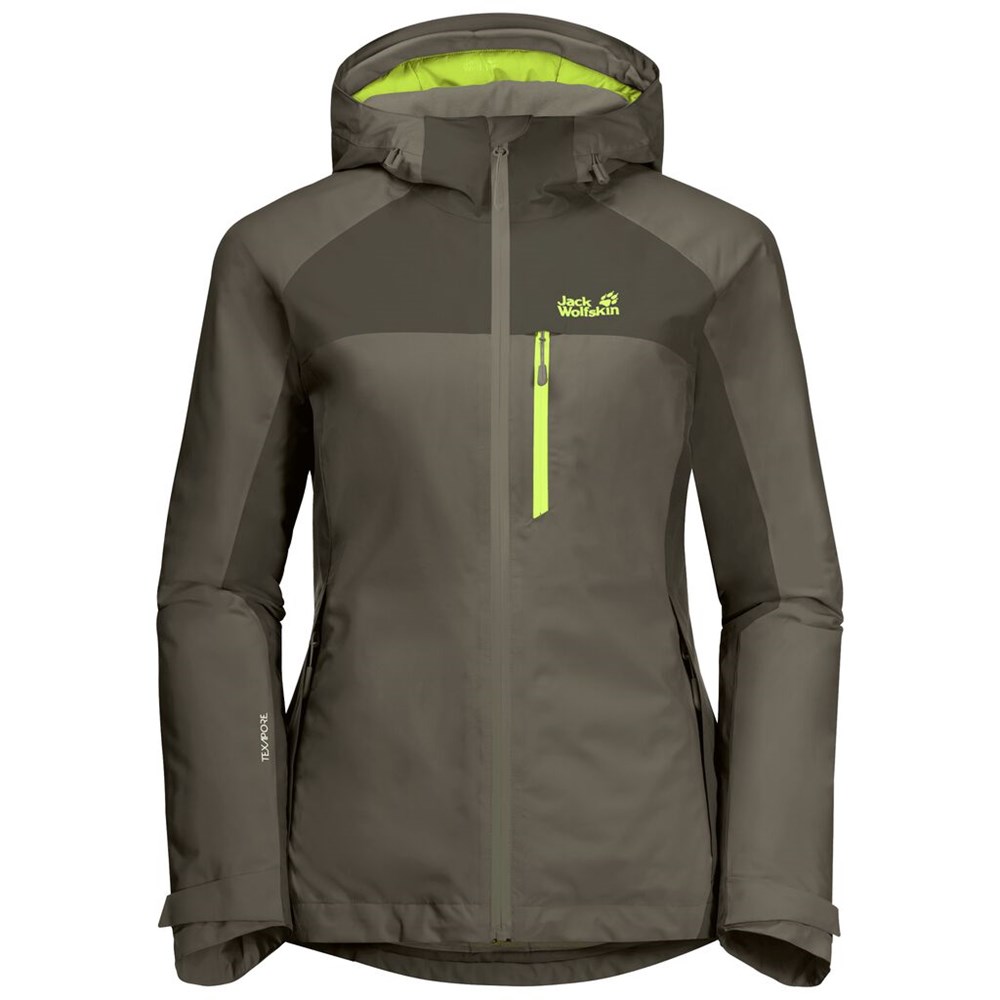 Chaqueta Impermeable Jack Wolfskin Eagle Peak Insulated Mujer Grises | LF8097614