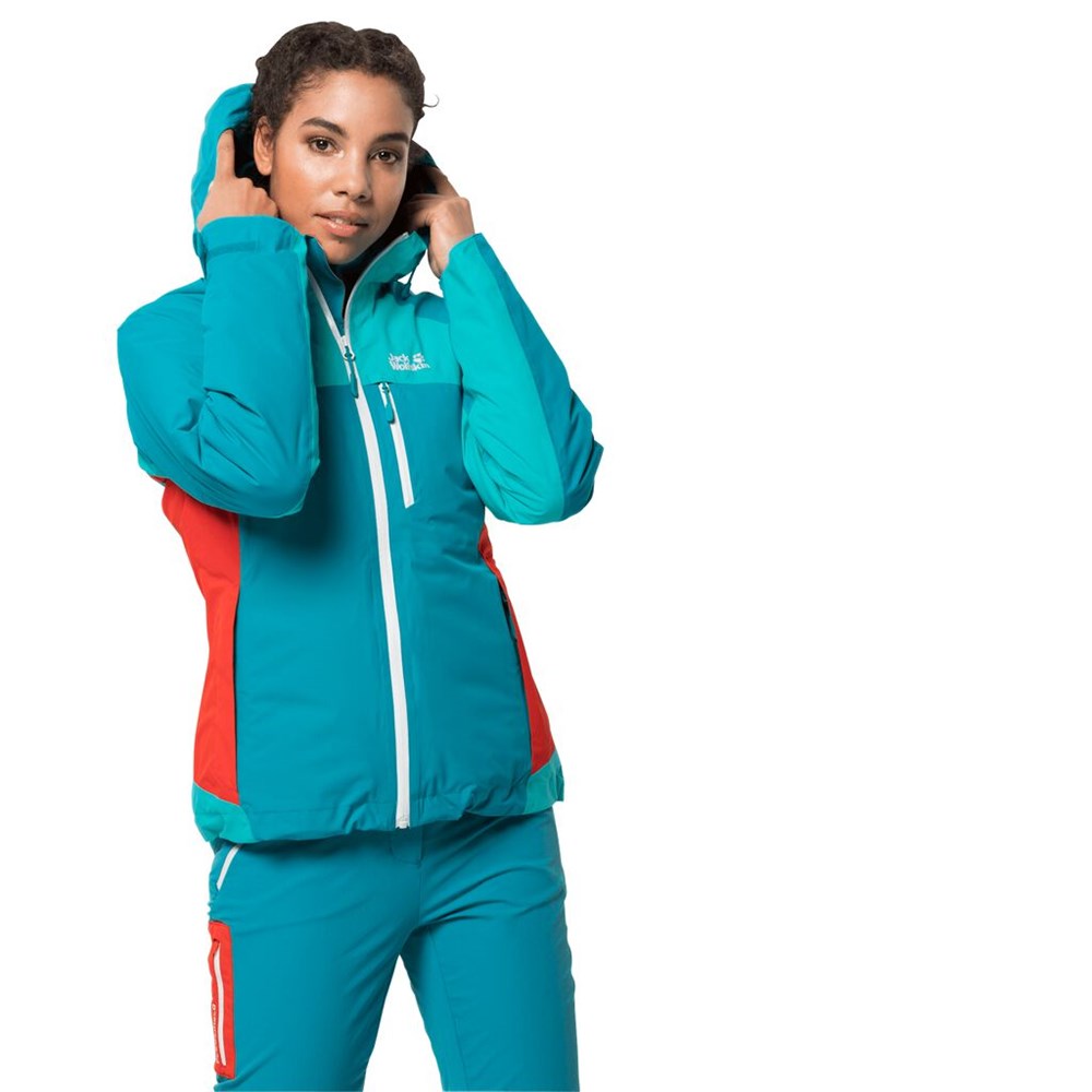 Chaqueta Impermeable Jack Wolfskin Eagle Peak Insulated Mujer Azules Oscuro | NK7328695