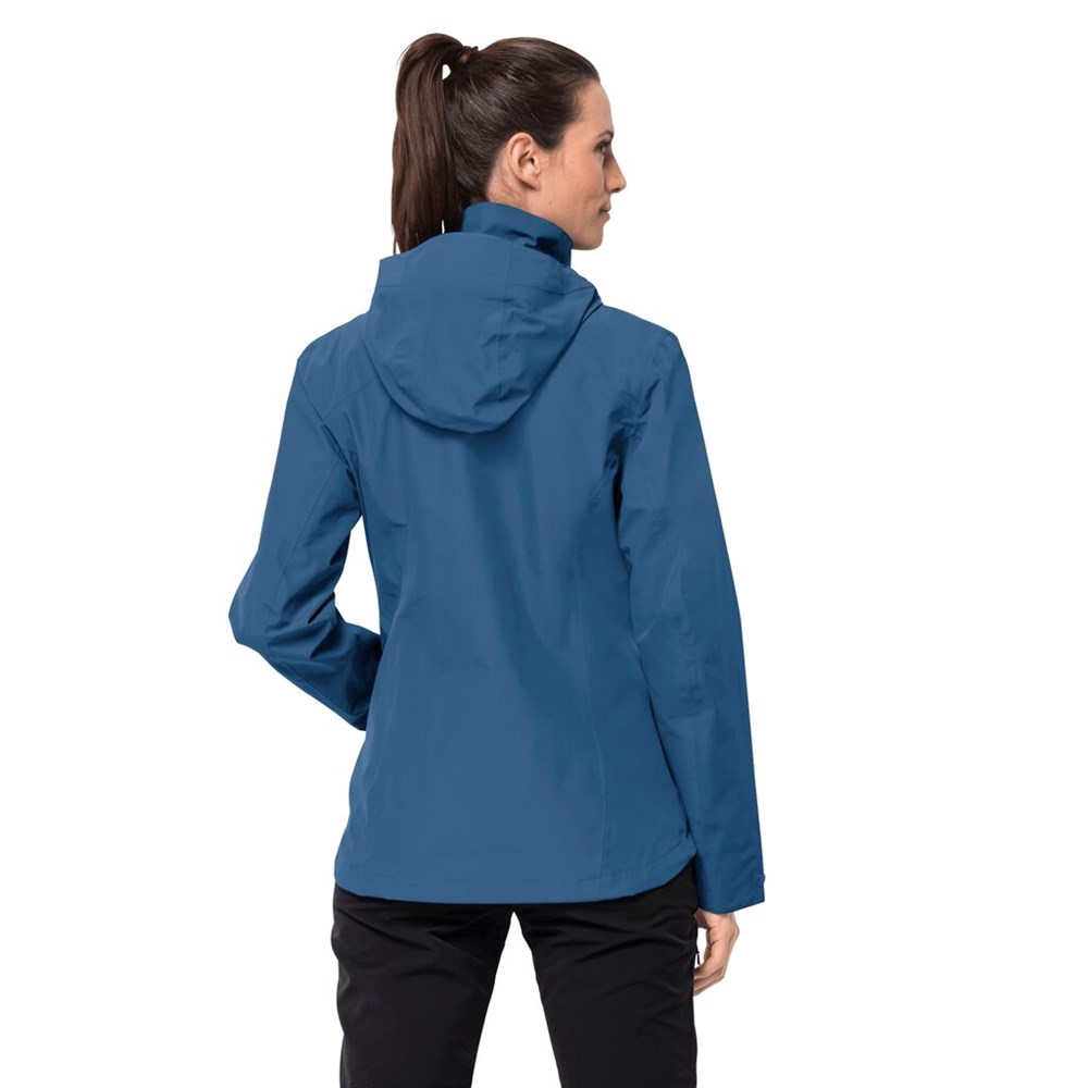 Chaqueta Impermeable Jack Wolfskin Evandale Mujer Azules Azules | UN4239178