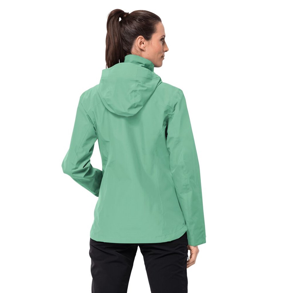 Chaqueta Impermeable Jack Wolfskin Evandale Mujer Verdes | ZE1654789