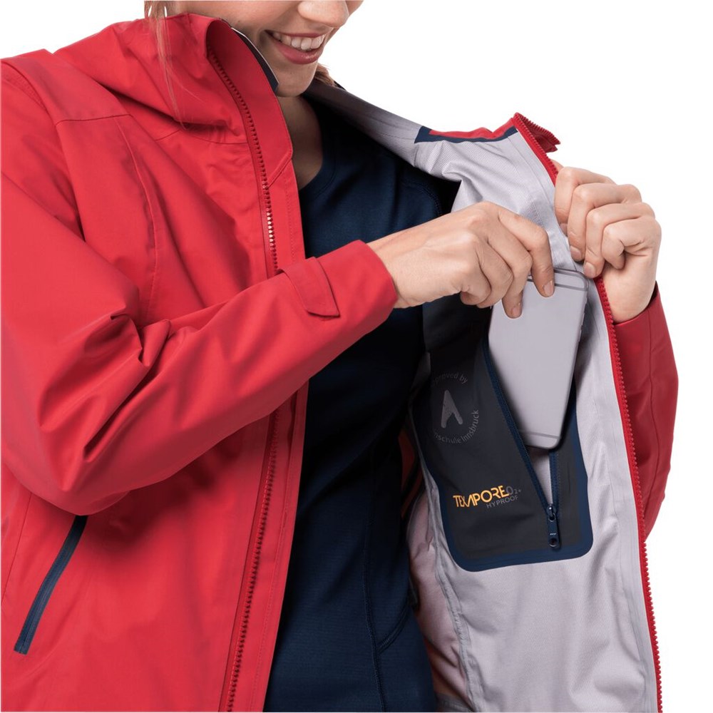 Chaqueta Impermeable Jack Wolfskin Exolight Pro Mujer Rojos | GA0859136