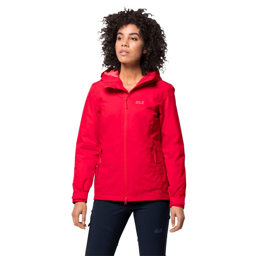 Chaqueta Impermeable Jack Wolfskin Frosty Morning Mujer Rojos | DB2973564