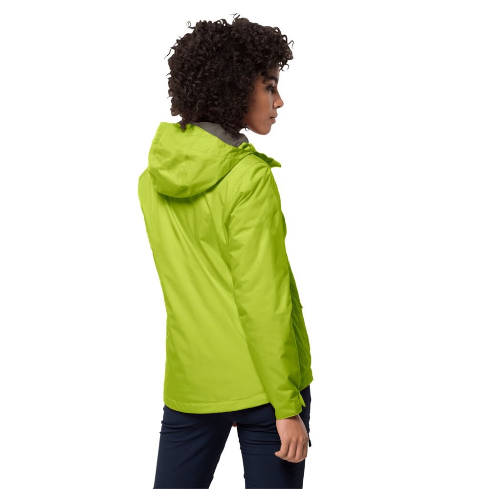 Chaqueta Impermeable Jack Wolfskin Frosty Morning Mujer Verdes Claro | EC8613504