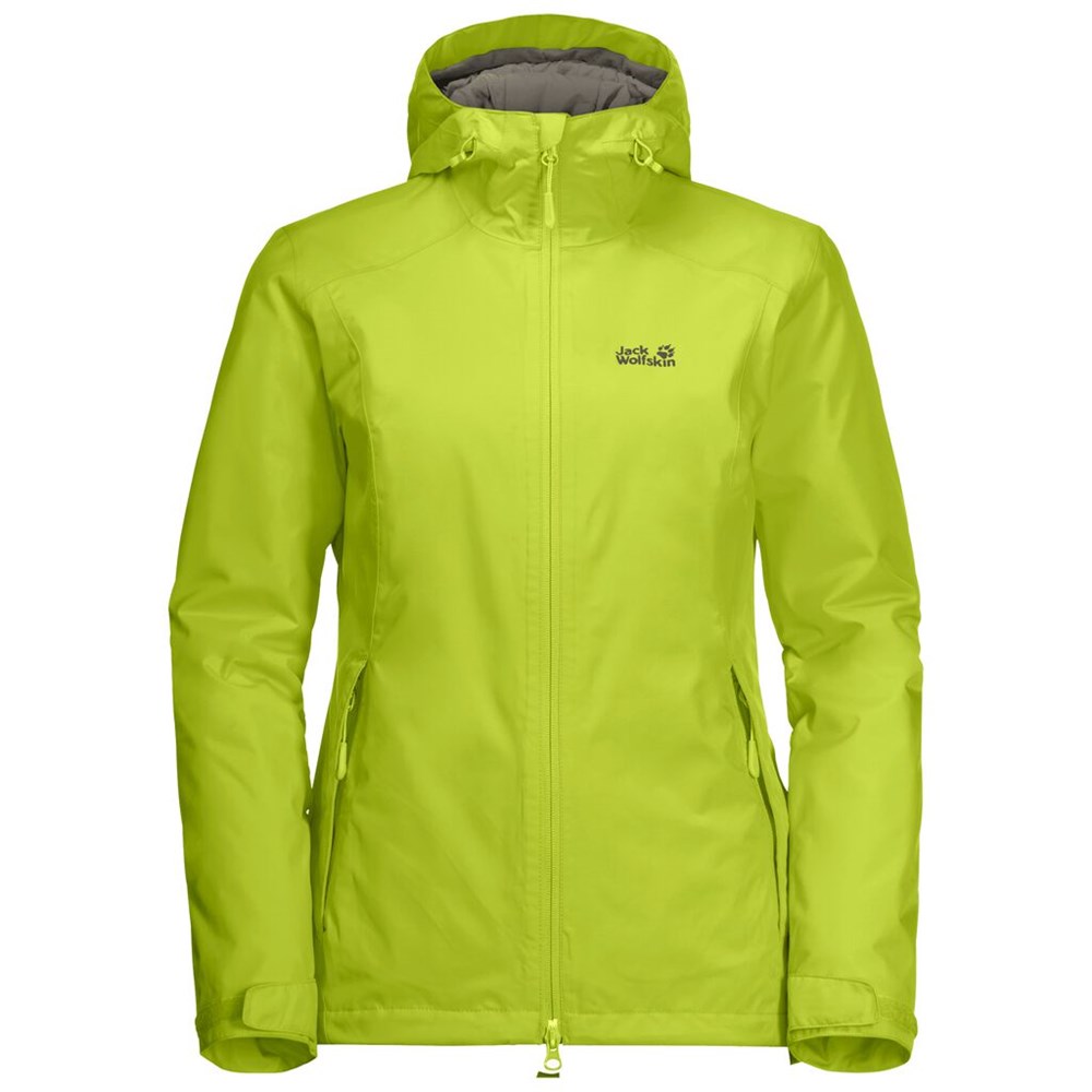 Chaqueta Impermeable Jack Wolfskin Frosty Morning Mujer Verdes Claro | EC8613504