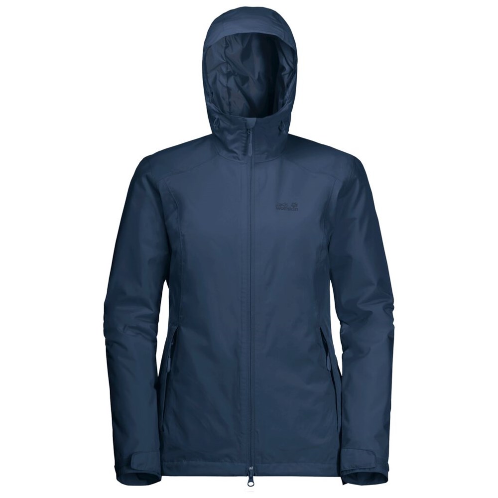 Chaqueta Impermeable Jack Wolfskin Frosty Morning Mujer Azules Oscuro | ZG7631024