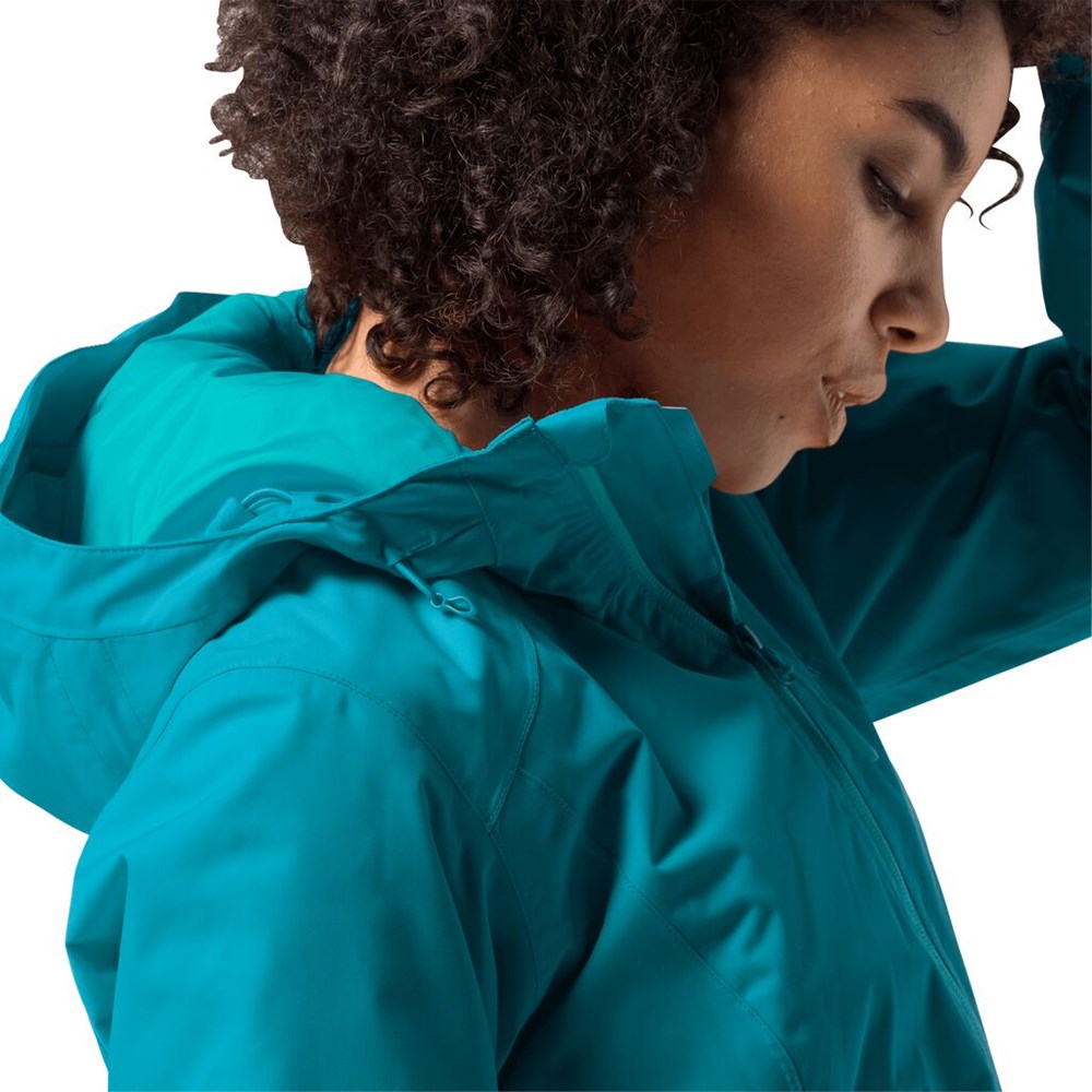 Chaqueta Impermeable Jack Wolfskin Frosty Morning Mujer Azules Oscuro | DO3298051