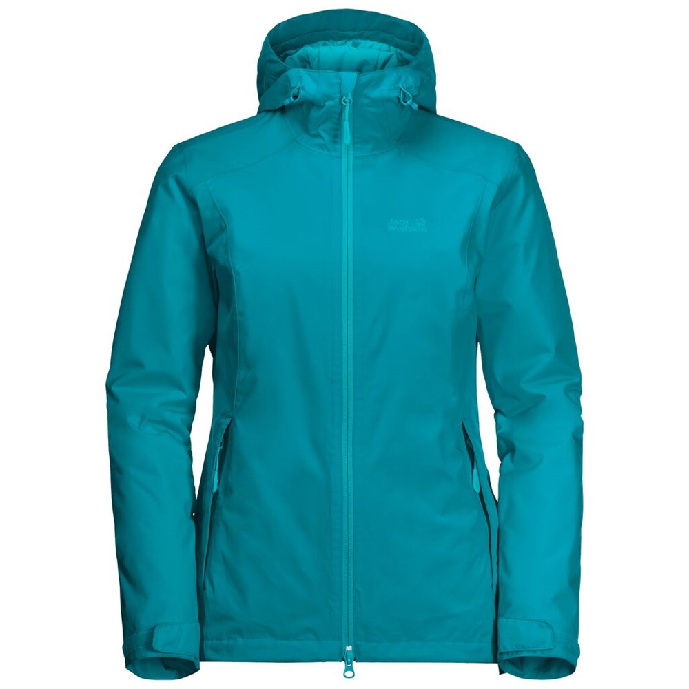 Chaqueta Impermeable Jack Wolfskin Frosty Morning Mujer Azules Oscuro | DO3298051