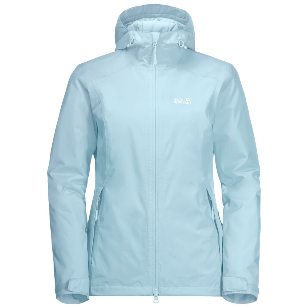 Chaqueta Impermeable Jack Wolfskin Frosty Morning Mujer Azules | CJ8627104