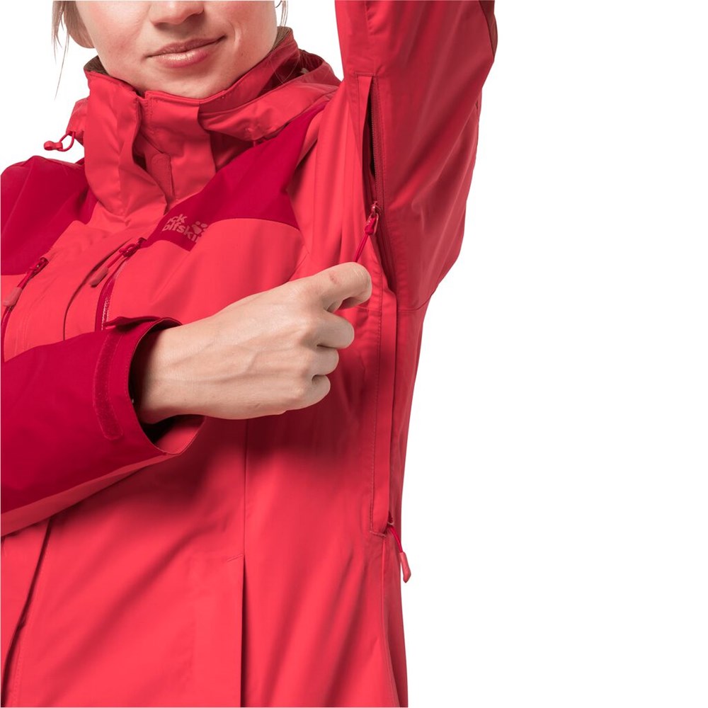 Chaqueta Impermeable Jack Wolfskin Jasper Mujer Rojos | HD0317465