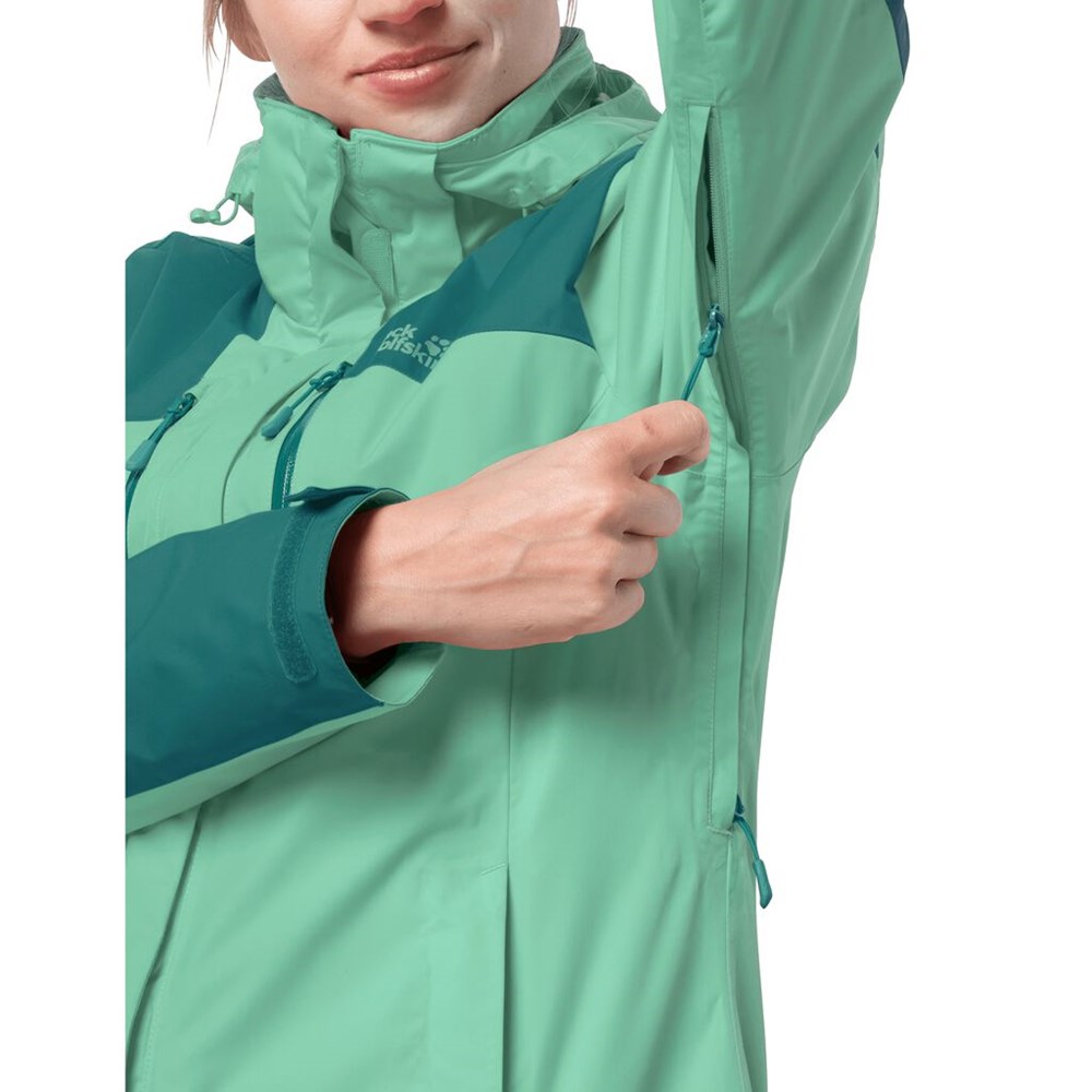 Chaqueta Impermeable Jack Wolfskin Jasper Mujer Verdes | ZI9718320