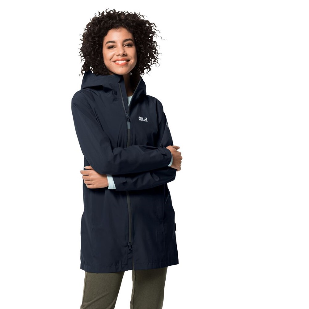 Chaqueta Impermeable Jack Wolfskin Jwp Mujer Azules | SO6104398