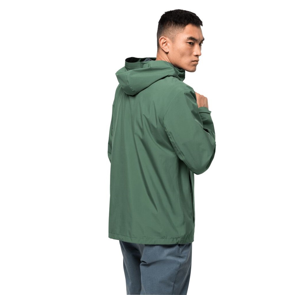 Chaqueta Impermeable Jack Wolfskin Jwp Shell Hombre Verde Oliva | XZ4512987