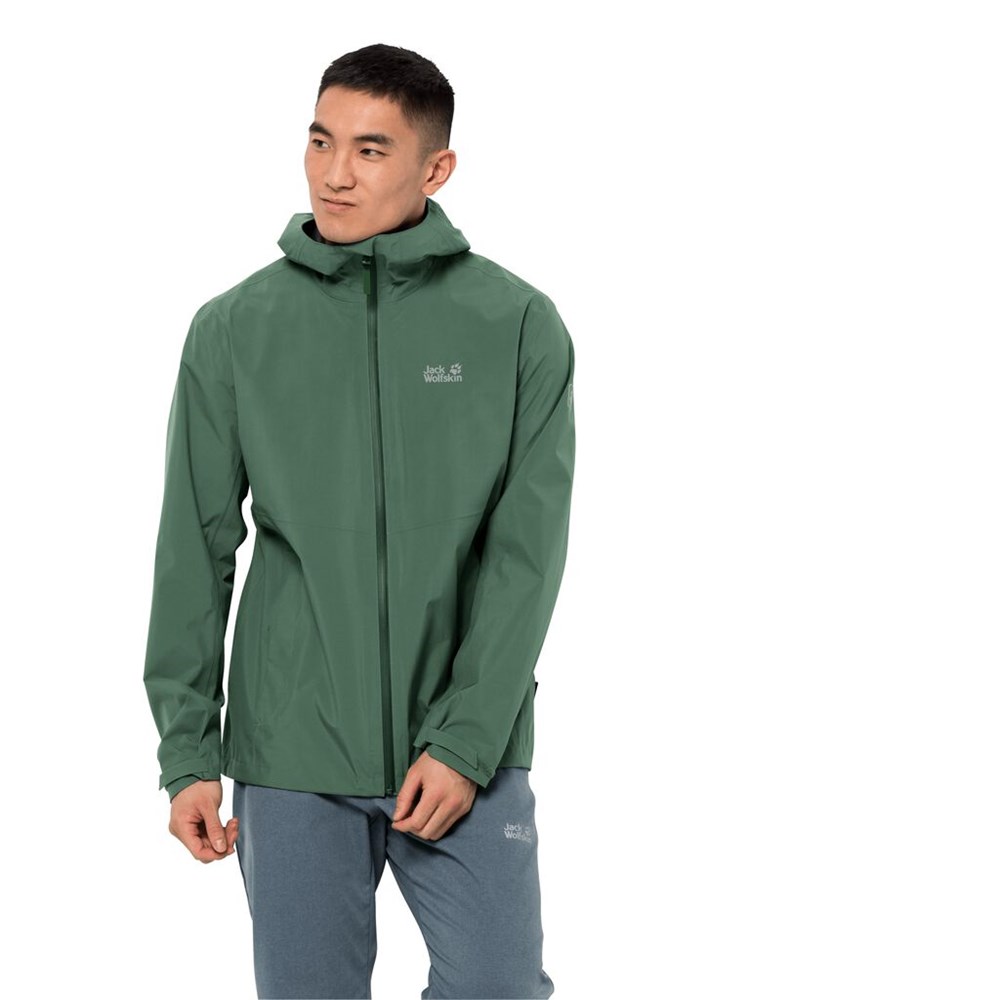 Chaqueta Impermeable Jack Wolfskin Jwp Shell Hombre Verde Oliva | XZ4512987