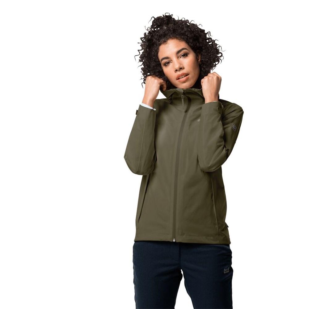 Chaqueta Impermeable Jack Wolfskin Jwp Shell Mujer Grises | QT1786049