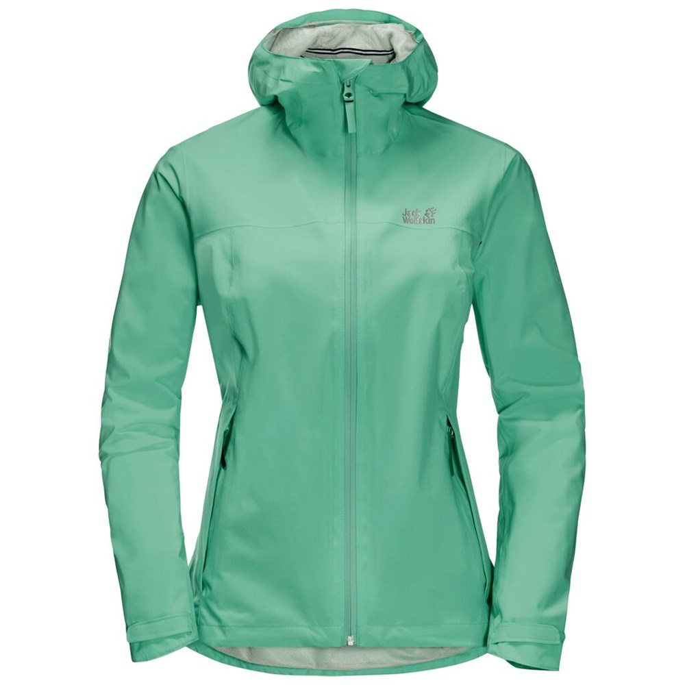 Chaqueta Impermeable Jack Wolfskin Jwp Shell Mujer Verdes | AJ2183054