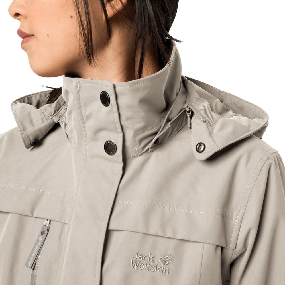 Chaqueta Impermeable Jack Wolfskin Kimberley Mujer Grises | FB5679812