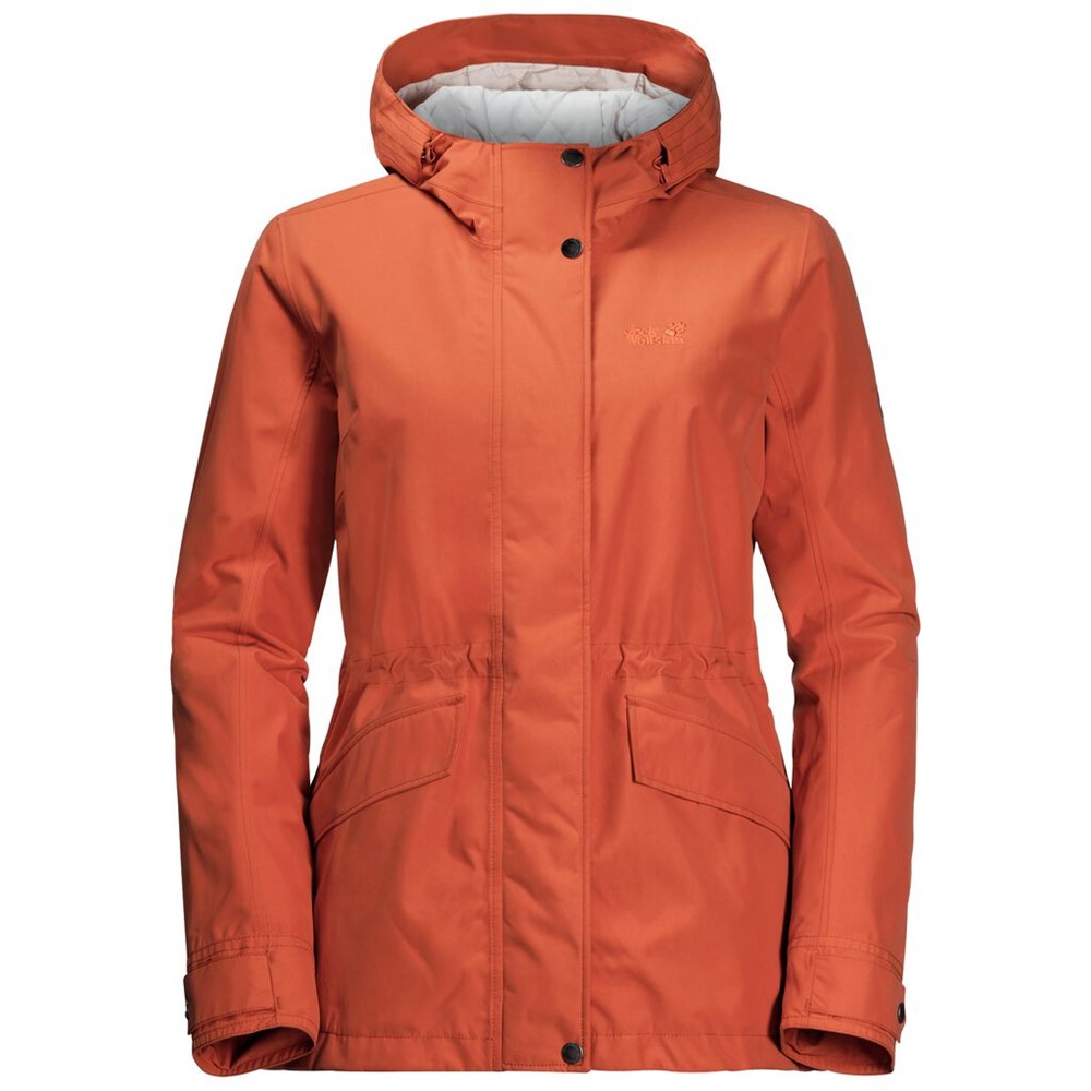 Chaqueta Impermeable Jack Wolfskin Lake Louise Mujer Naranjas | IV0294571