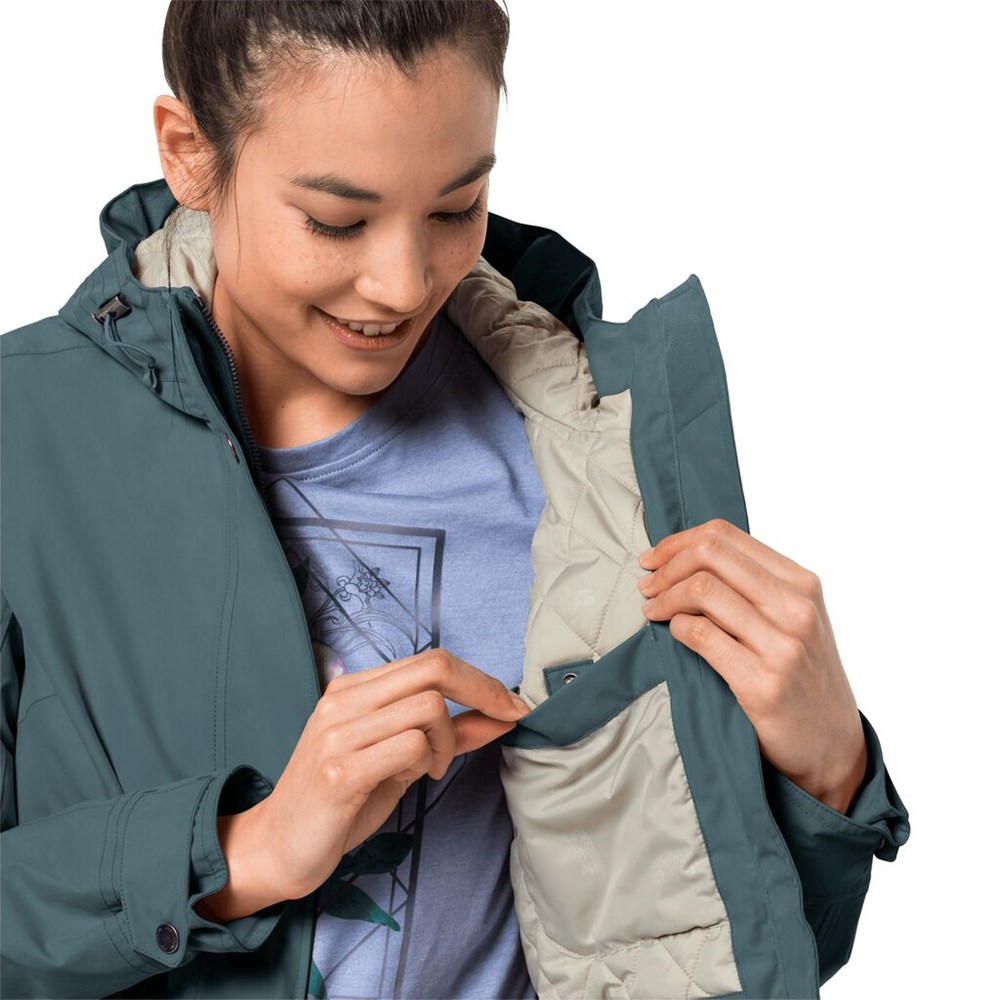 Chaqueta Impermeable Jack Wolfskin Lake Louise Mujer Verdes Claro | EW3145068