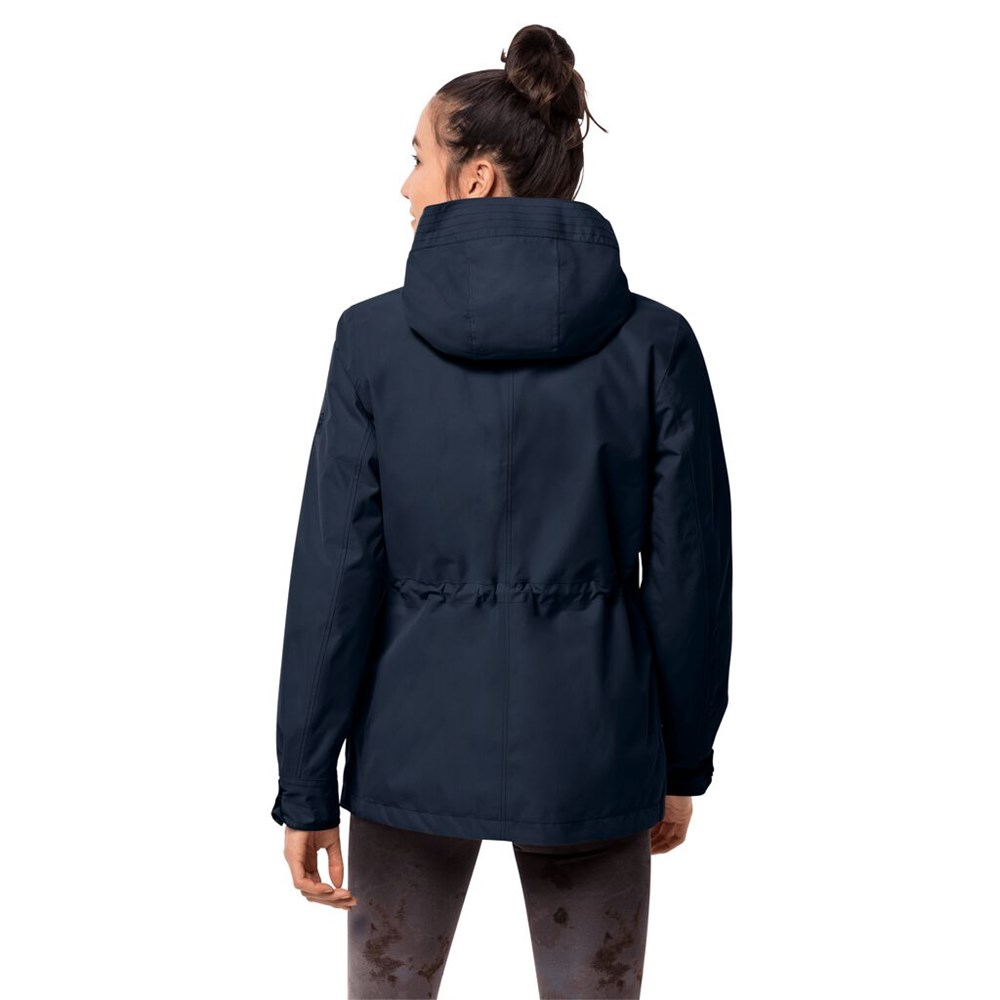 Chaqueta Impermeable Jack Wolfskin Lake Louise Mujer Azules | SQ4256018