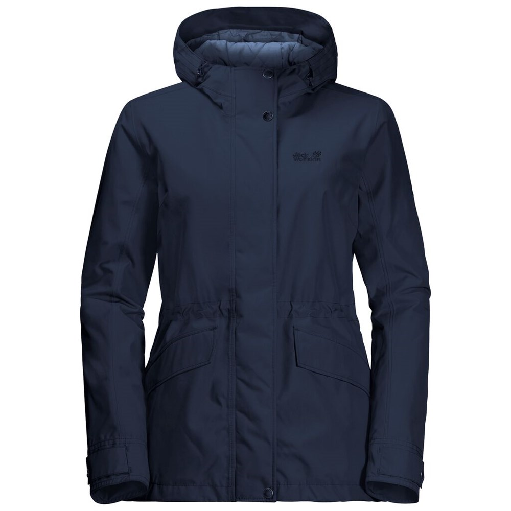 Chaqueta Impermeable Jack Wolfskin Lake Louise Mujer Azules | SQ4256018