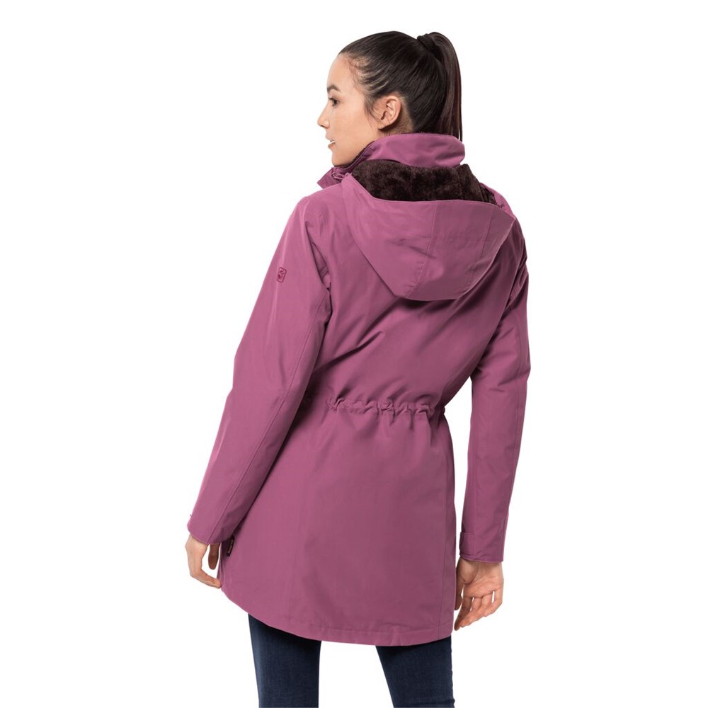 Chaqueta Impermeable Jack Wolfskin Madison Avenue Mujer Morados | AD4375219