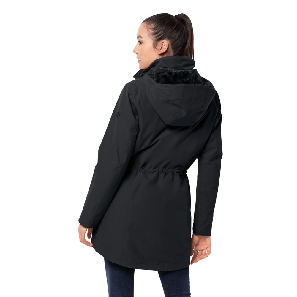 Chaqueta Impermeable Jack Wolfskin Madison Avenue Mujer Negros | PW5348217