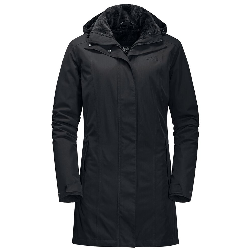 Chaqueta Impermeable Jack Wolfskin Madison Avenue Mujer Negros | PW5348217