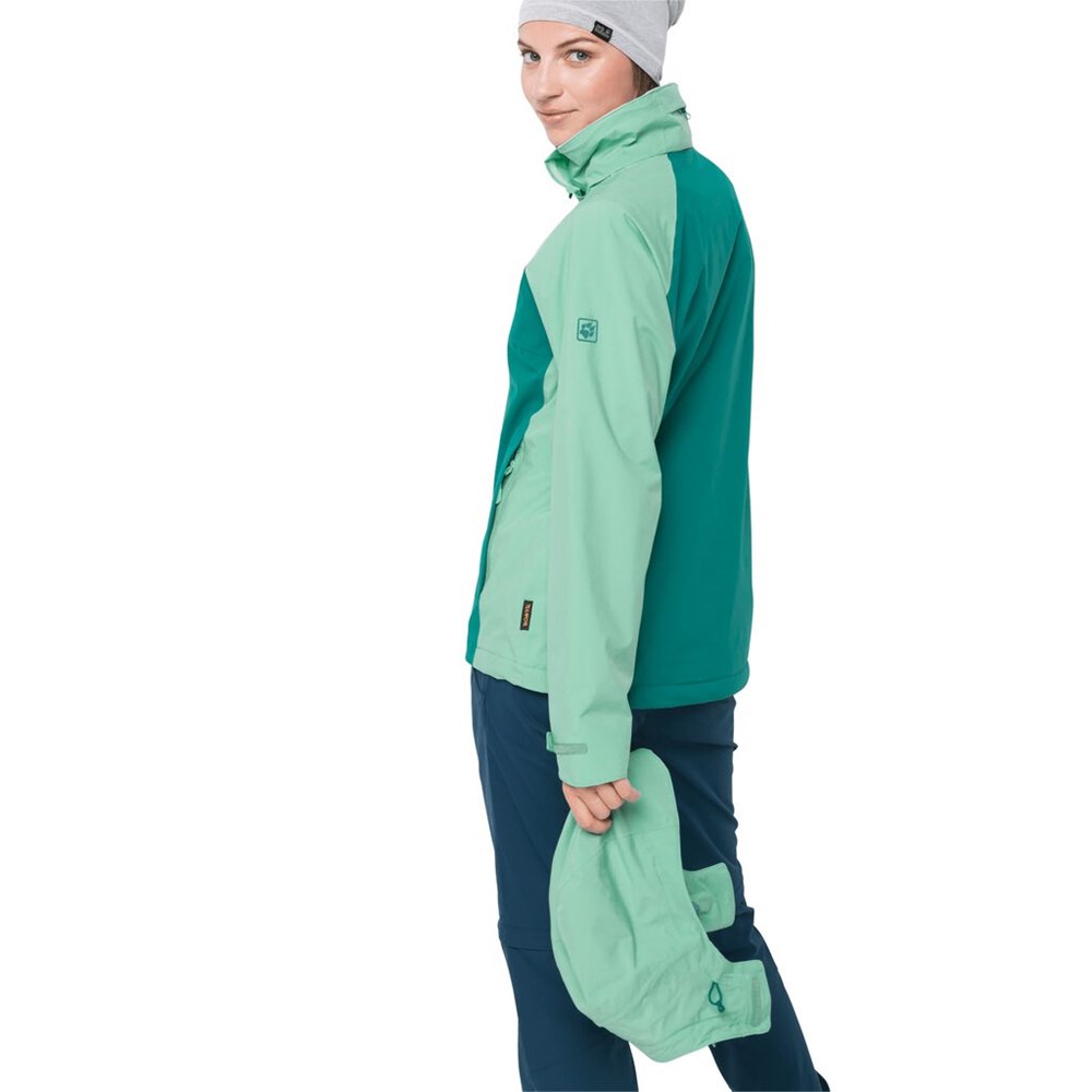 Chaqueta Impermeable Jack Wolfskin Mount Emin Mujer Turquesa Verdes | CK4351720