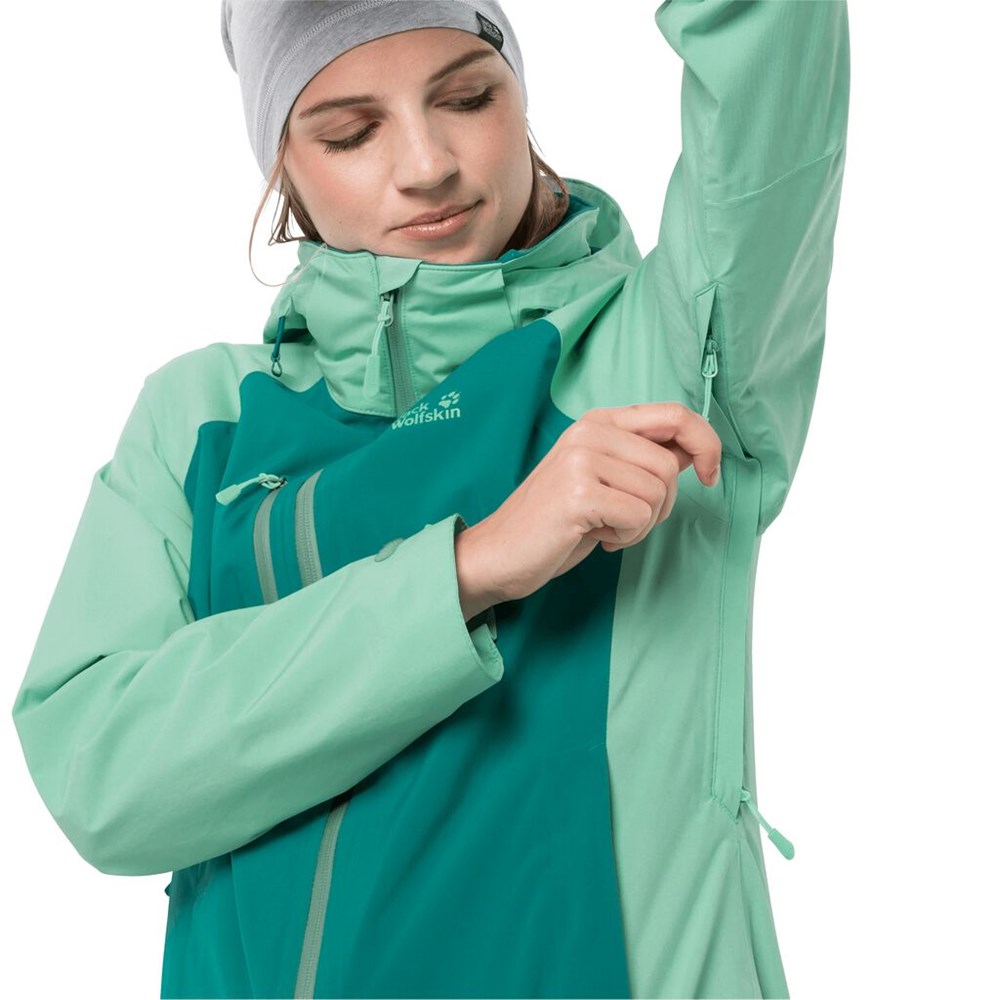 Chaqueta Impermeable Jack Wolfskin Mount Emin Mujer Turquesa Verdes | CK4351720