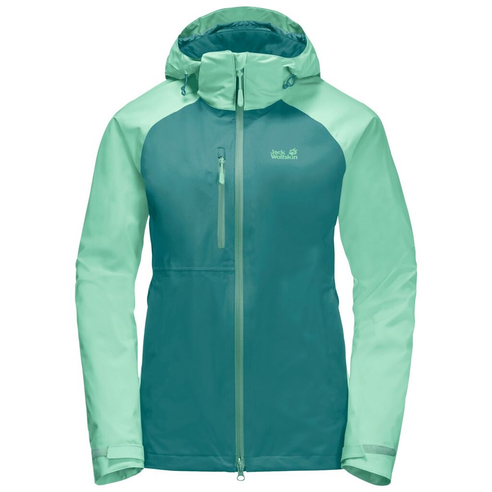 Chaqueta Impermeable Jack Wolfskin Mount Emin Mujer Turquesa Verdes | CK4351720