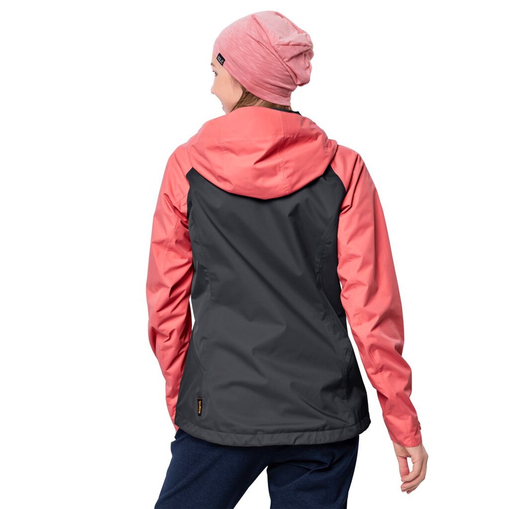 Chaqueta Impermeable Jack Wolfskin Mount Isa Mujer Anthracite/Carnation | RV6531084