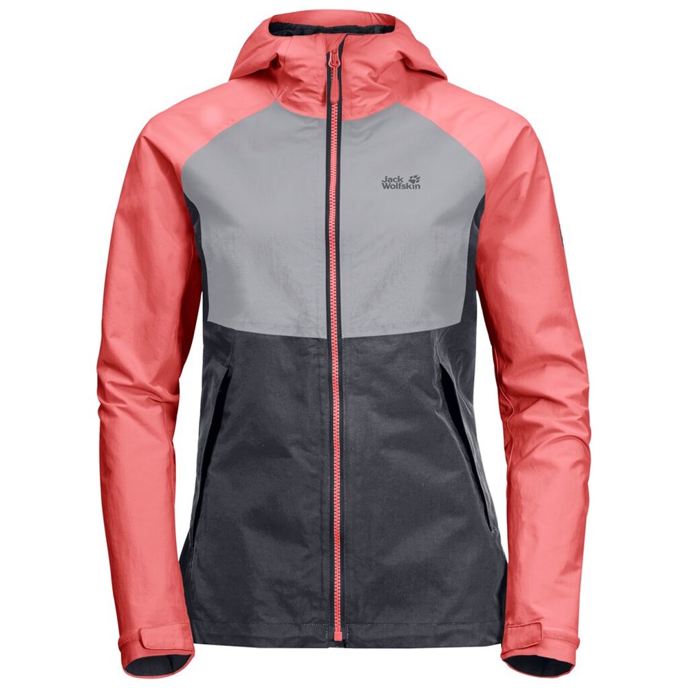 Chaqueta Impermeable Jack Wolfskin Mount Isa Mujer Anthracite/Carnation | RV6531084