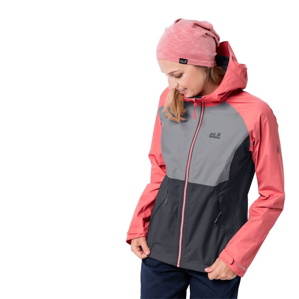 Chaqueta Impermeable Jack Wolfskin Mount Isa Mujer Anthracite/Carnation | RV6531084