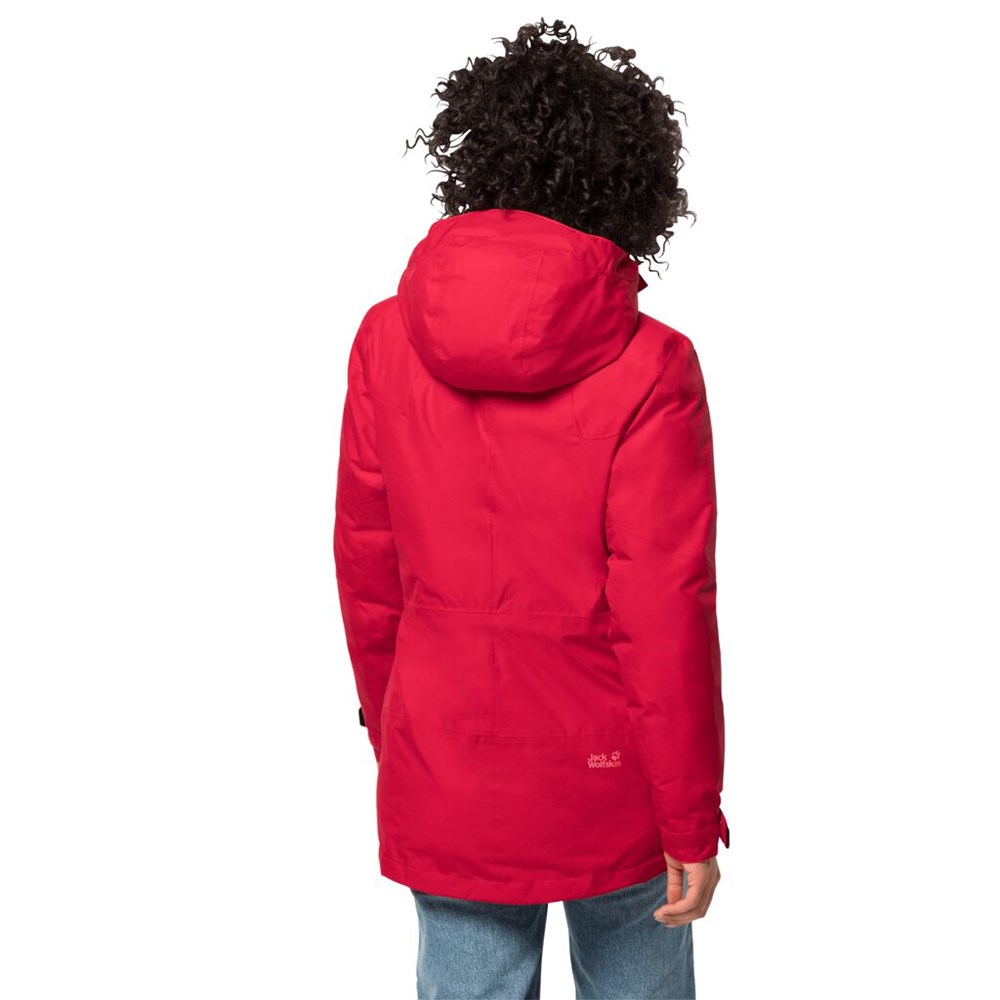 Chaqueta Impermeable Jack Wolfskin North Tech Mujer Rojos | TY7954803