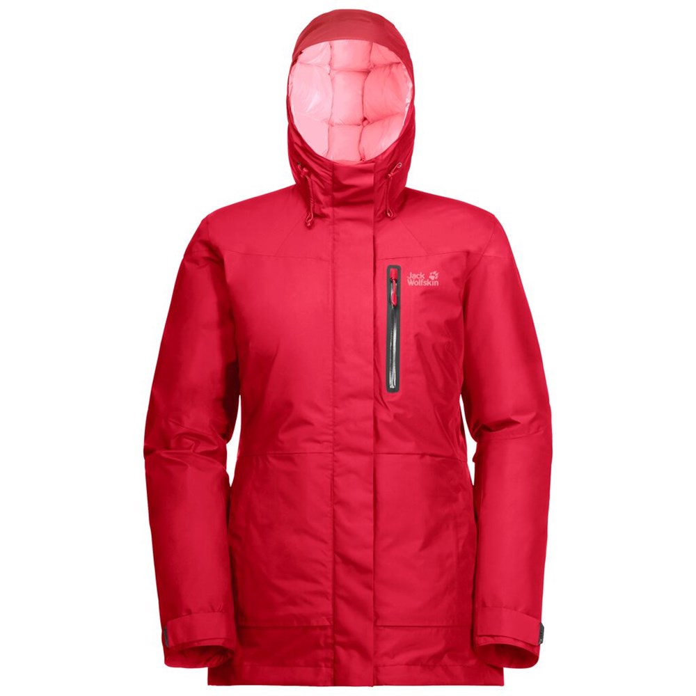 Chaqueta Impermeable Jack Wolfskin North Tech Mujer Rojos | TY7954803