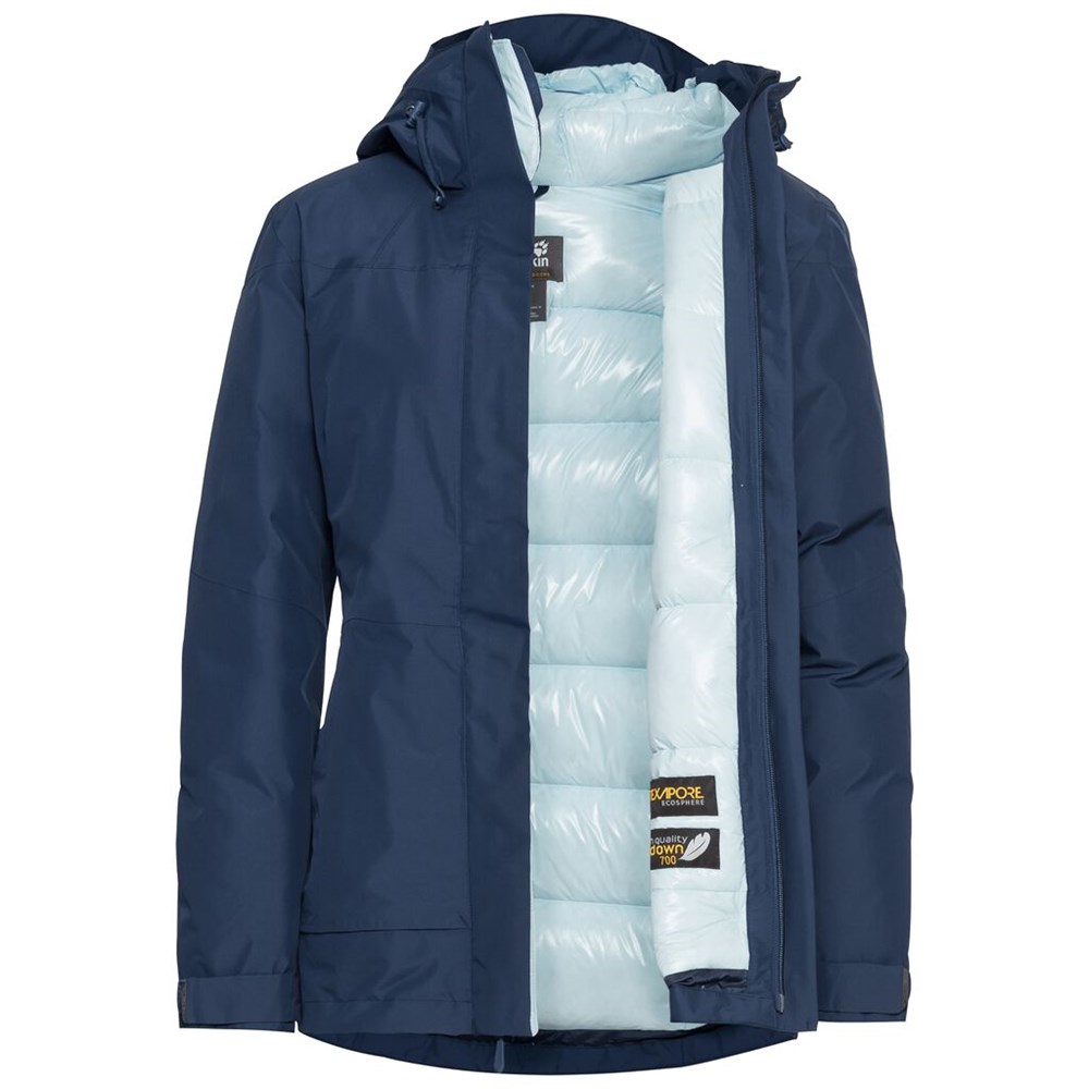 Chaqueta Impermeable Jack Wolfskin North Tech Mujer Azules Oscuro | DO4263175