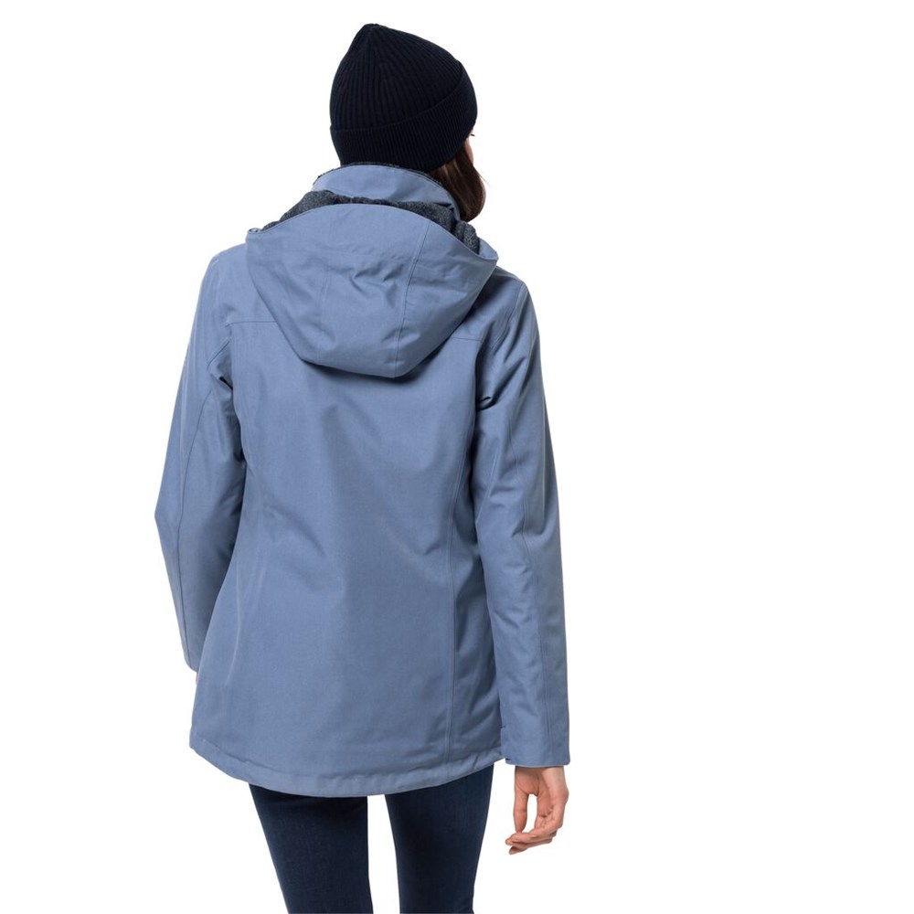 Chaqueta Impermeable Jack Wolfskin Park Avenue Mujer Azules Azules | ZO6147295