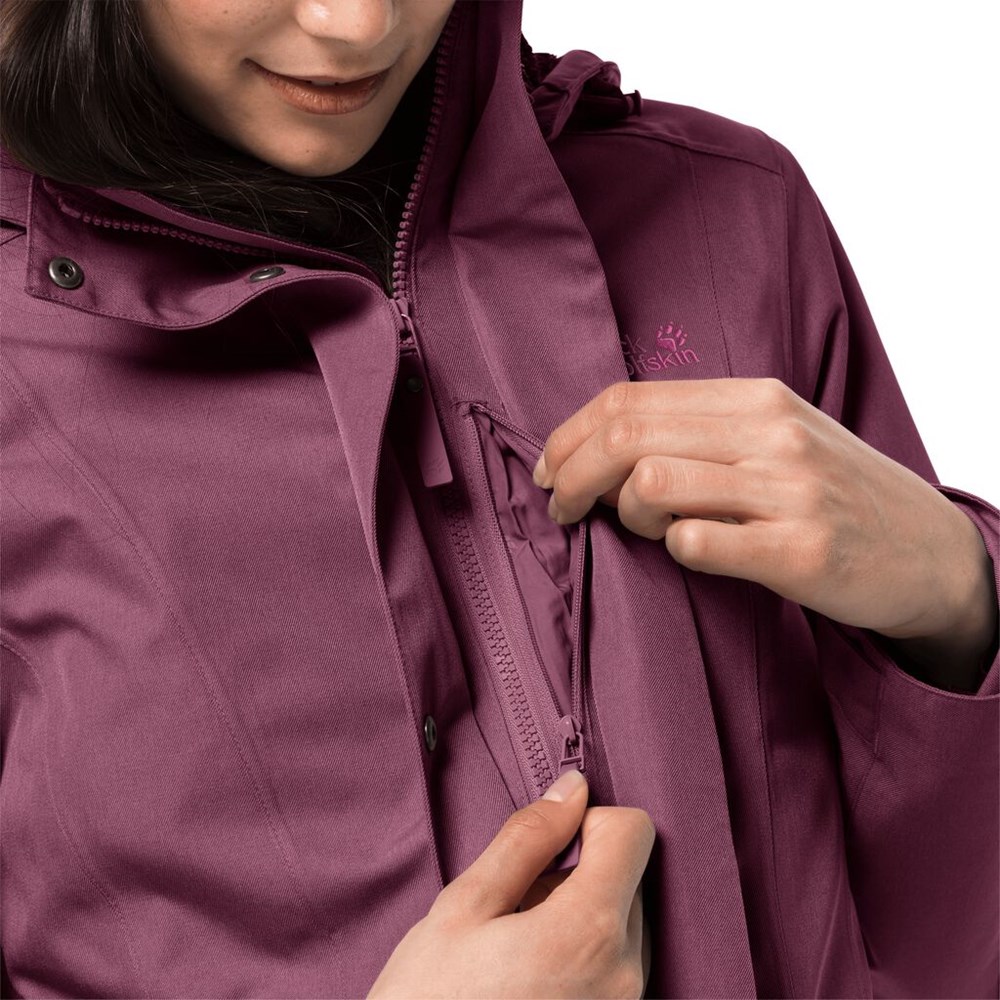 Chaqueta Impermeable Jack Wolfskin Park Avenue Mujer Morados | WT9516348