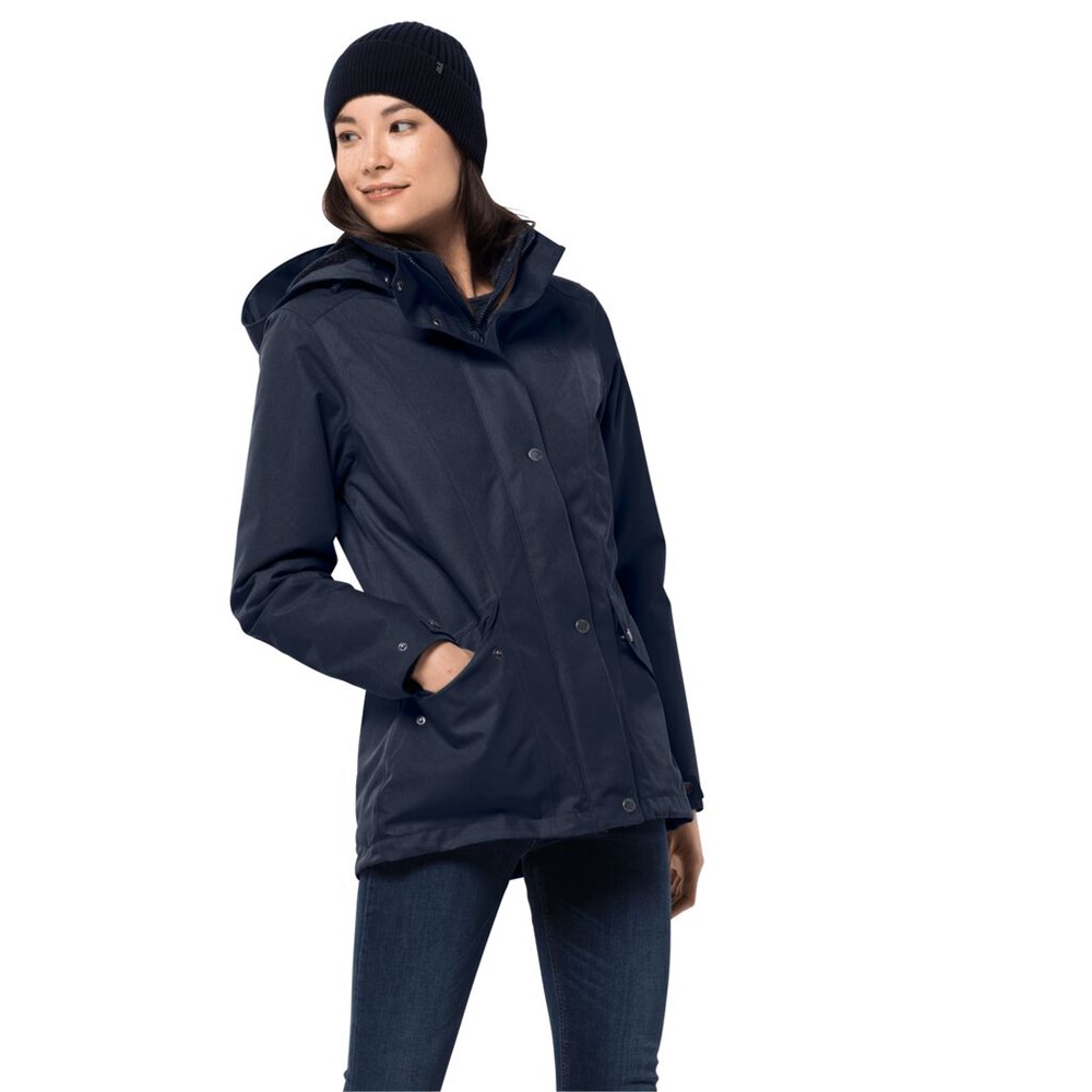 Chaqueta Impermeable Jack Wolfskin Park Avenue Mujer Azules | RP7614529