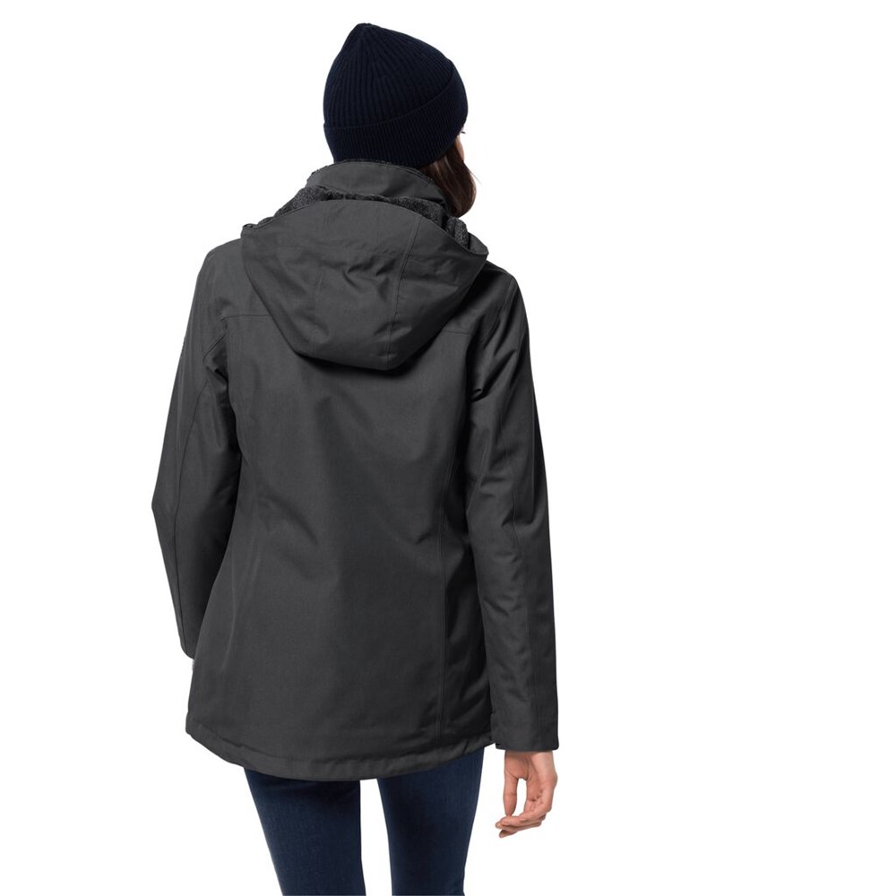 Chaqueta Impermeable Jack Wolfskin Park Avenue Mujer Negros | UR3701982