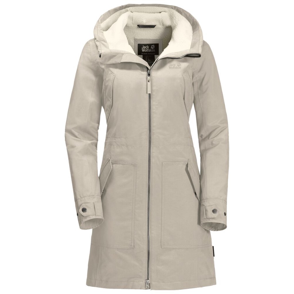 Chaqueta Impermeable Jack Wolfskin Rocky Point Mujer Grises | GN5317469